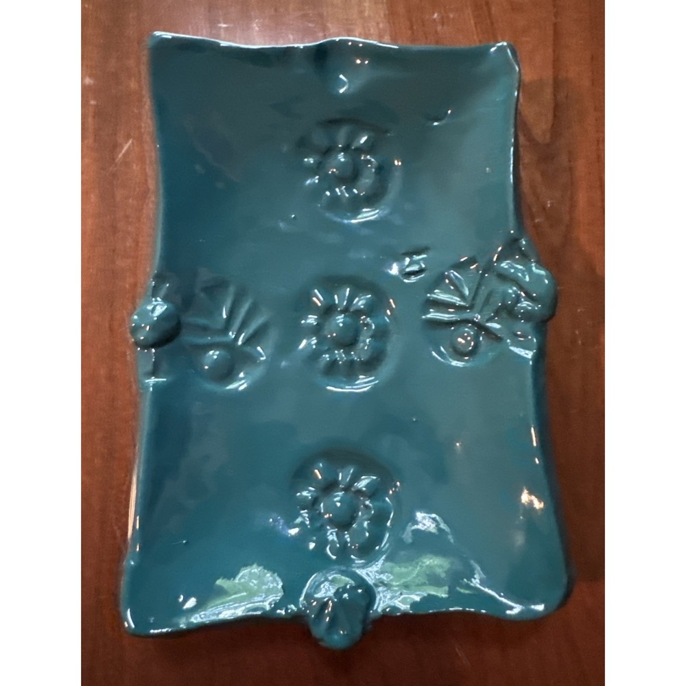 Red Clay Dish Green Glaze Forest Hills Shawn Tyndal Pottery Trinket Dish